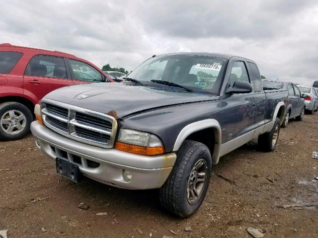 1D7HG42N74S510313 - 2004 DODGE DAKOTA SLT GRAY photo 2