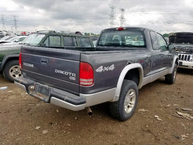 1D7HG42N74S510313 - 2004 DODGE DAKOTA SLT GRAY photo 4