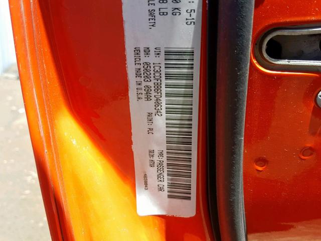 1C3CDFBB6FD406342 - 2015 DODGE DART SXT ORANGE photo 10