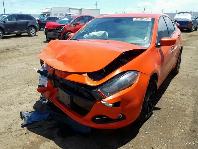 1C3CDFBB6FD406342 - 2015 DODGE DART SXT ORANGE photo 2