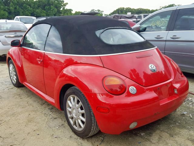 3VWCM31Y64M331835 - 2004 VOLKSWAGEN NEW BEETLE წითელი ფოტო 3