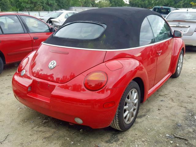 3VWCM31Y64M331835 - 2004 VOLKSWAGEN NEW BEETLE წითელი ფოტო 4