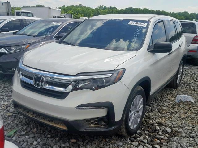 5FNYF5H13KB029105 - 2019 HONDA PILOT LX WHITE photo 2