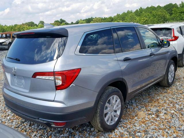 5FNYF5H18KB041119 - 2019 HONDA PILOT LX SILVER photo 4