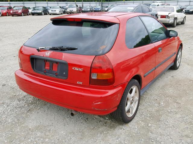 2HGEJ6345WH114246 - 1998 HONDA CIVIC DX RED photo 4