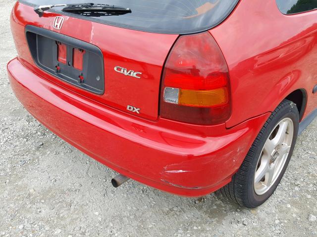 2HGEJ6345WH114246 - 1998 HONDA CIVIC DX RED photo 9