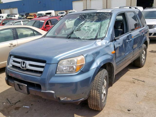 5FNYF18378B031104 - 2008 HONDA PILOT SE BLUE photo 2