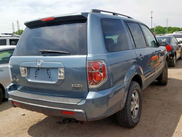 5FNYF18378B031104 - 2008 HONDA PILOT SE BLUE photo 4