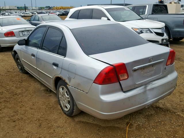 2HGES16361H930443 - 2001 HONDA CIVIC DX SILVER photo 3