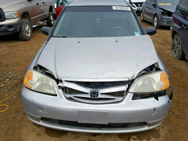 2HGES16361H930443 - 2001 HONDA CIVIC DX SILVER photo 9