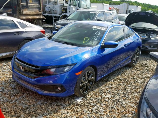 2HGFC4A80KH305916 - 2019 HONDA CIVIC SPOR BLUE photo 2