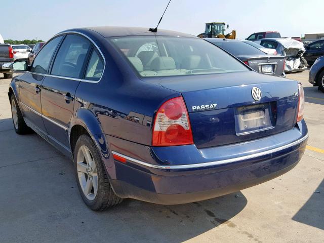 WVWRH63B14P059667 - 2004 VOLKSWAGEN PASSAT GLX BLUE photo 3