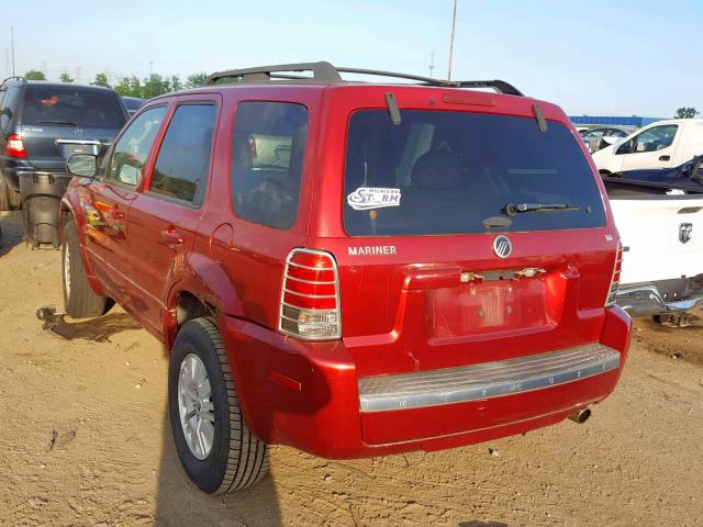 4M2YU81137KJ12538 - 2007 MERCURY MARINER LU RED photo 3