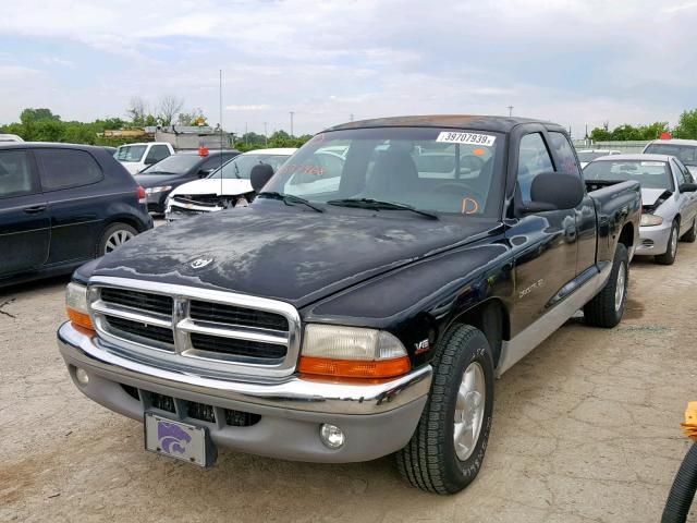 1B7GL22X3WS537468 - 1998 DODGE DAKOTA BLACK photo 2