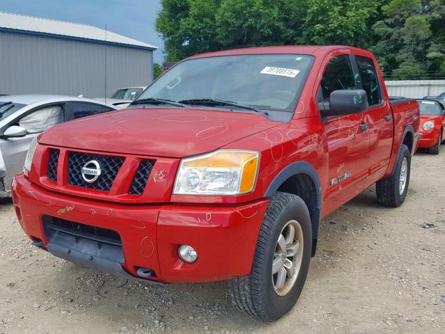 1N6AA0EC6CN315247 - 2012 NISSAN TITAN S RED photo 2