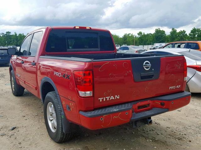 1N6AA0EC6CN315247 - 2012 NISSAN TITAN S RED photo 3