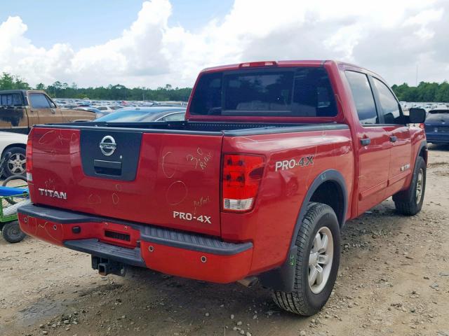 1N6AA0EC6CN315247 - 2012 NISSAN TITAN S RED photo 4