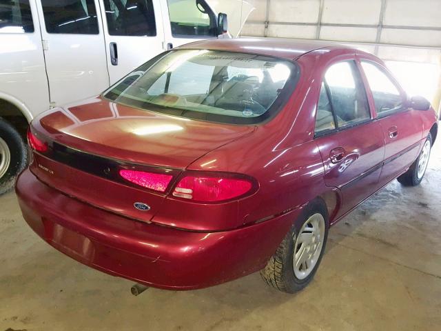 1FAFP10P8XW200419 - 1999 FORD ESCORT LX RED photo 4