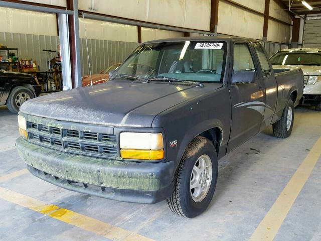 1B7GL23X4TS676762 - 1996 DODGE DAKOTA BLACK photo 2