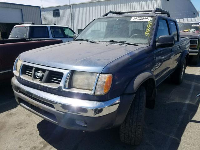 1N6ED27T0YC413260 - 2000 NISSAN FRONTIER C BLUE photo 2