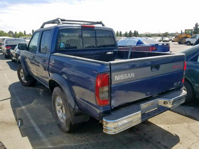 1N6ED27T0YC413260 - 2000 NISSAN FRONTIER C BLUE photo 3