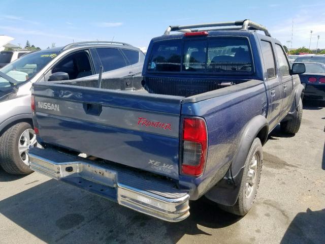 1N6ED27T0YC413260 - 2000 NISSAN FRONTIER C BLUE photo 4