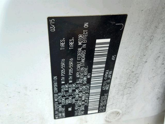 JTLZE4FE8FJ073451 - 2015 TOYOTA SCION XB 白色 照片 10