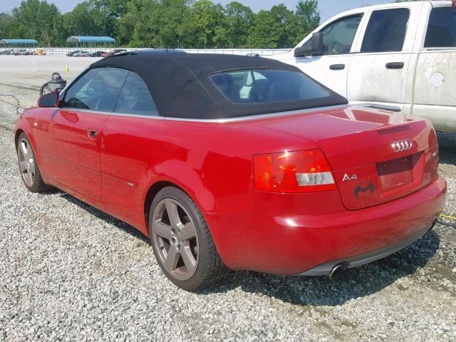 WAUBC48H16K006272 - 2006 AUDI A4 S-LINE RED photo 3