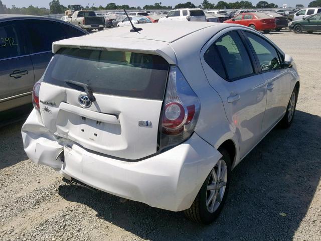 JTDKDTB35D1041746 - 2013 TOYOTA PRIUS C WHITE photo 4