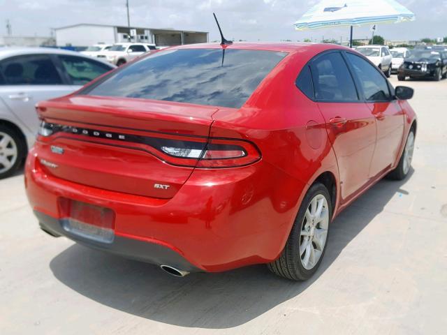 1C3CDFBA3DD324850 - 2013 DODGE DART SXT RED photo 4