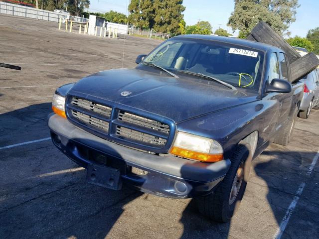 1B7HL38N62S624632 - 2002 DODGE DAKOTA QUA BLUE photo 2