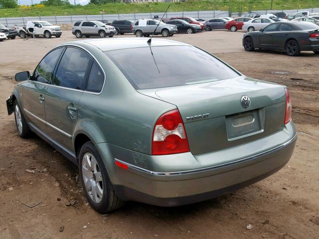 WVWRH63B62P344510 - 2002 VOLKSWAGEN PASSAT GLX GREEN photo 3