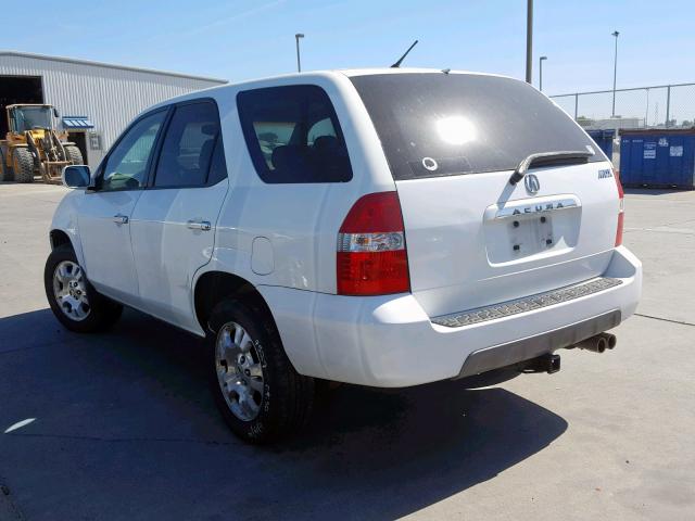 2HNYD18262H546510 - 2002 ACURA MDX WHITE photo 3