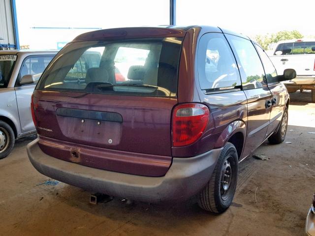 1C8GJ25B11B121920 - 2001 CHRYSLER VOYAGER MAROON photo 4