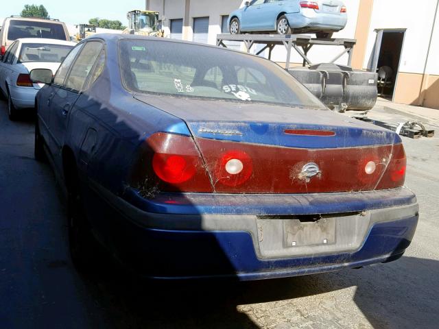 2G1WF52E639309487 - 2003 CHEVROLET IMPALA BLUE photo 3