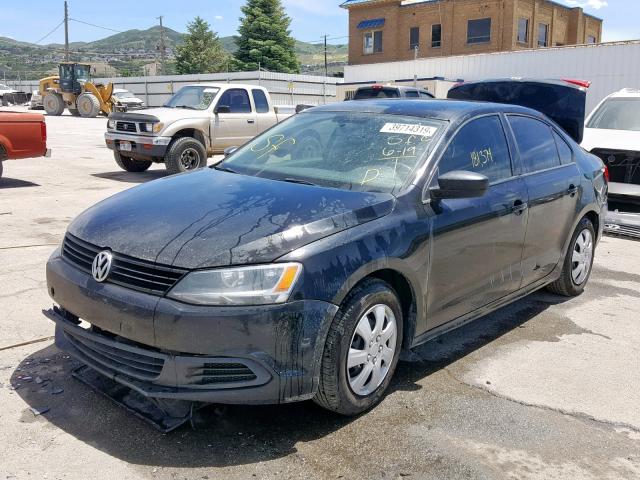 3VW1K7AJ0EM373572 - 2014 VOLKSWAGEN JETTA BASE BLACK photo 2