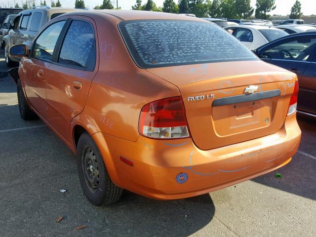 KL1TD566X6B676034 - 2006 CHEVROLET AVEO BASE Narıncı foto 3