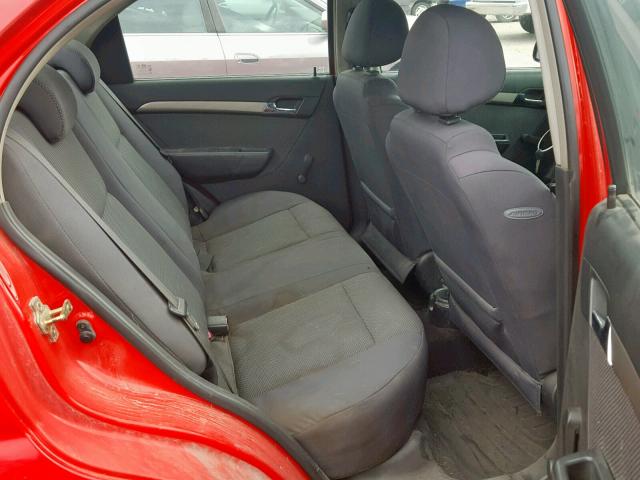 KL1TD56667B061000 - 2007 CHEVROLET AVEO BASE Qırmızı foto 6