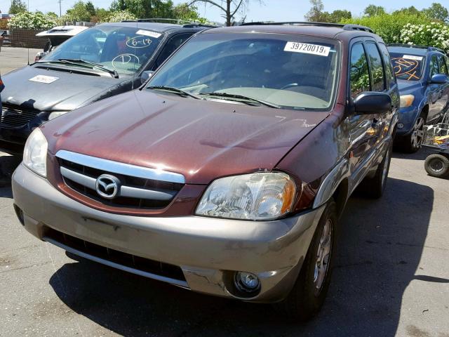 4F2CU091X1KM52587 - 2001 MAZDA TRIBUTE LX MAROON photo 2