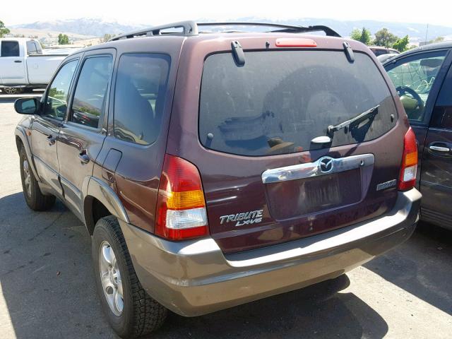 4F2CU091X1KM52587 - 2001 MAZDA TRIBUTE LX MAROON photo 3