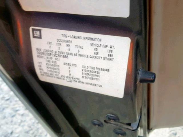 1G3NL52F12C291668 - 2002 OLDSMOBILE ALERO GL GRAY photo 10