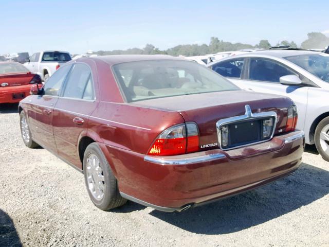 1LNHM86S74Y608549 - 2004 LINCOLN LS BURGUNDY photo 3