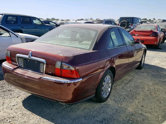 1LNHM86S74Y608549 - 2004 LINCOLN LS BURGUNDY photo 4