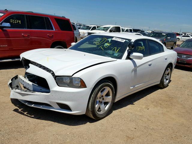 2C3CDXAT2EH226891 - 2014 DODGE CHARGER PO WHITE photo 2