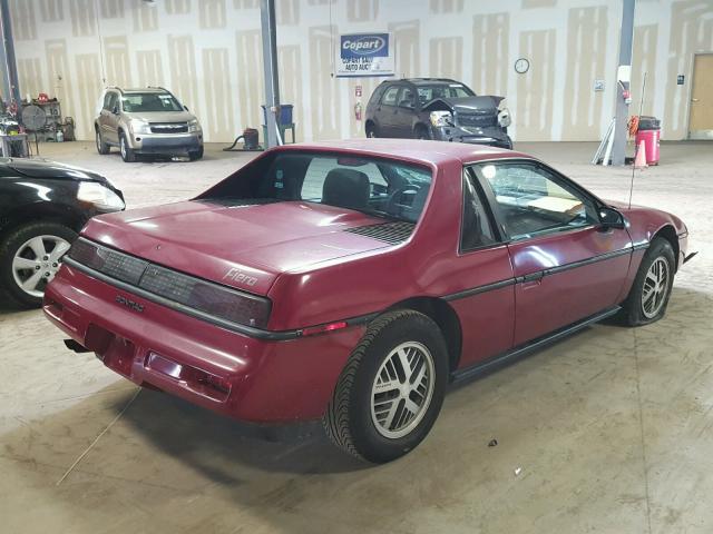 1G2PE11R9HP241310 - 1987 PONTIAC FIERO MAROON photo 4