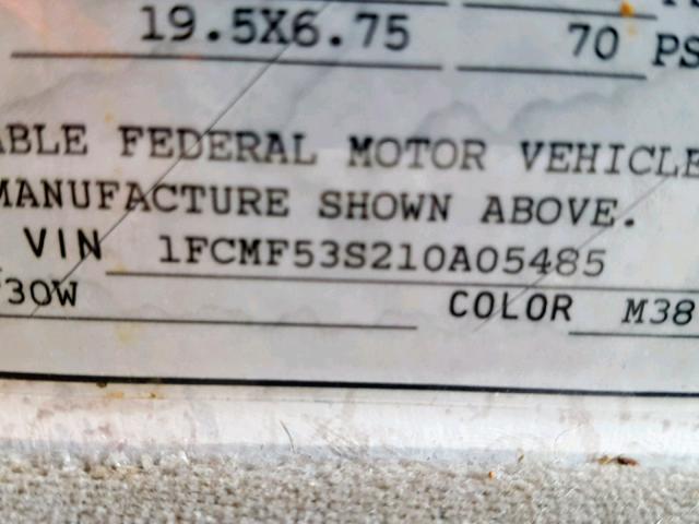 1FCMF53S210A05485 - 2001 FORD F550 SUPER WHITE photo 10