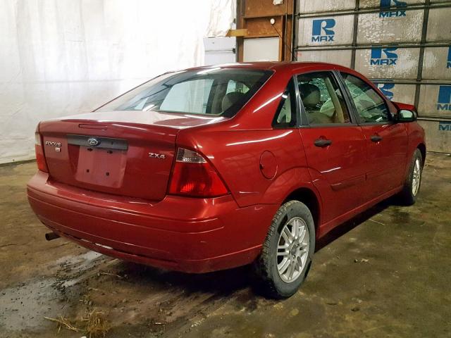 1FAFP34N65W257297 - 2005 FORD FOCUS ZX4 MAROON photo 4