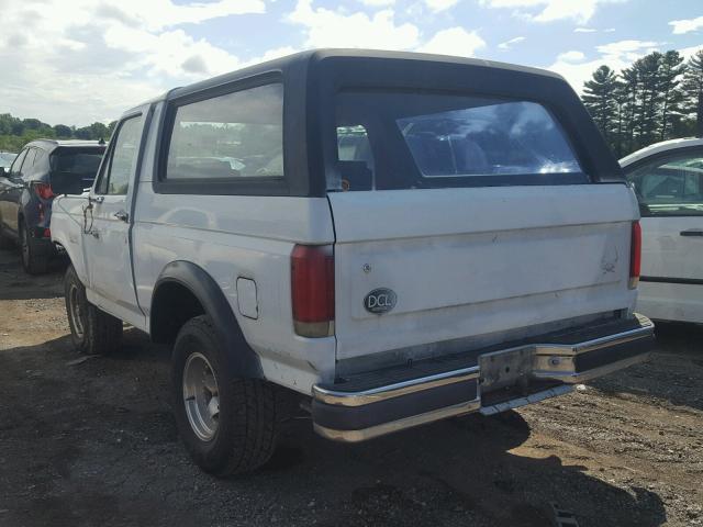 1FMEU15Y8LLA67684 - 1990 FORD BRONCO U10 WHITE photo 3