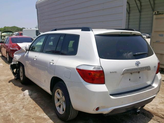 JTEDS41AX82064231 - 2008 TOYOTA HIGHLANDER WHITE photo 3