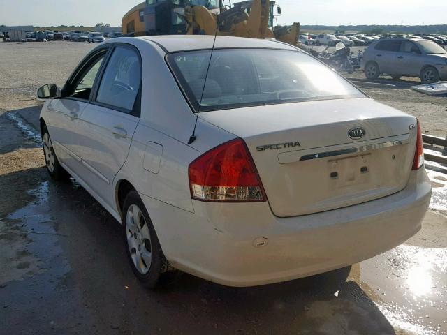 KNAFE221095634547 - 2009 KIA SPECTRA EX WHITE photo 3